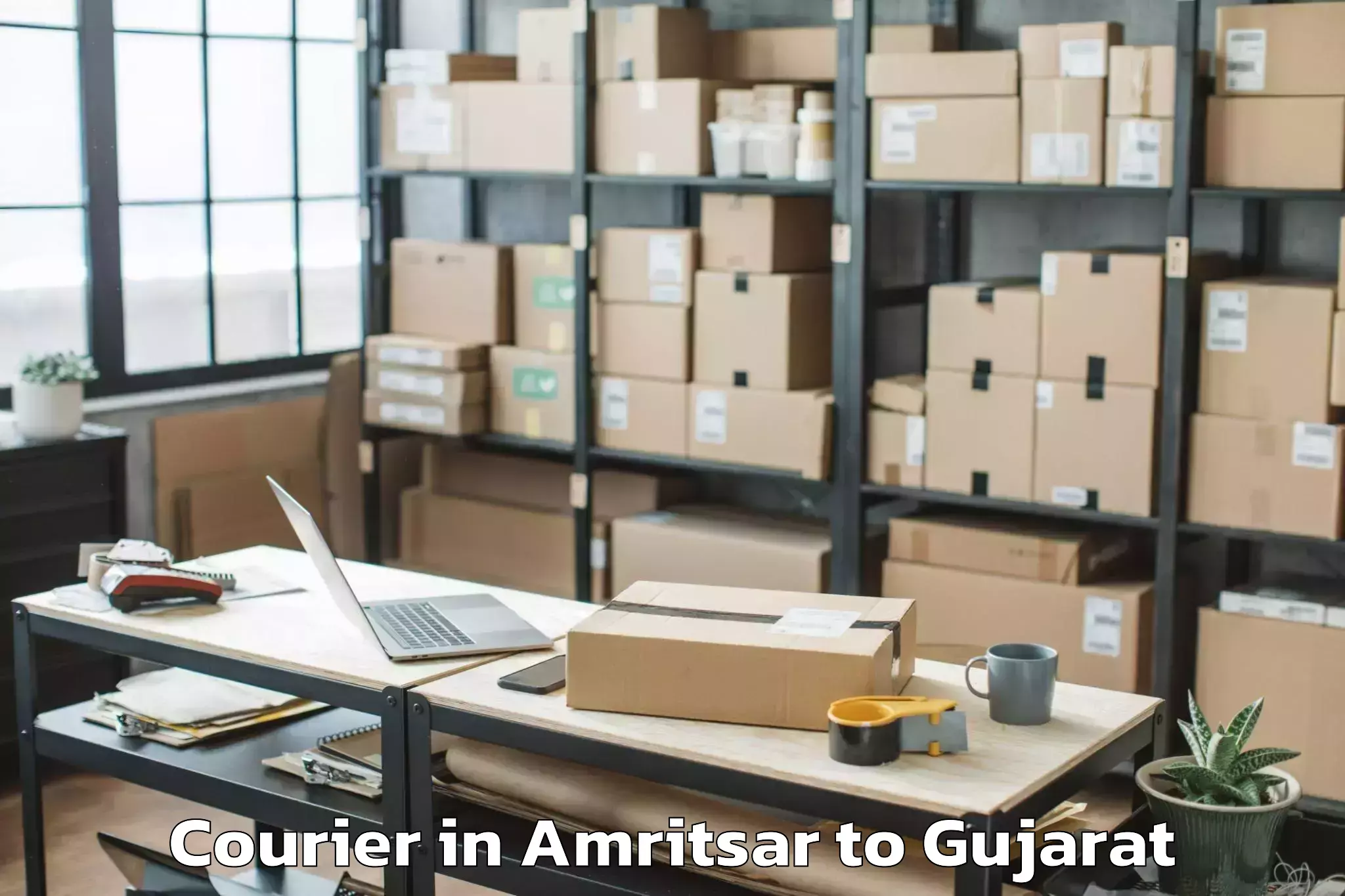 Leading Amritsar to Vansda Courier Provider